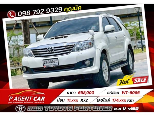 2013 TOYOTA FORTUNER 3.0 V 4WD เครดิตดีฟรีดาวน์ รูปที่ 0