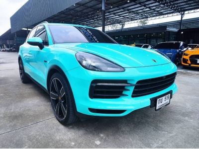 2022 PORSCHE CAYENNE E - HYBRID สีดำ WRAP ฟ้ามินต์ รถสวยจัด วิ่งน้อย