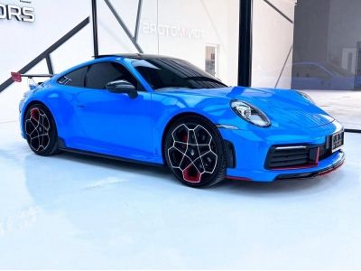 2019 PORSCHE 911 CARRERA S 3.0 PDK สีดำ wrap สี shark blue ภายในแดง รูปที่ 0